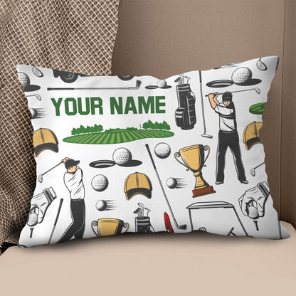 Vintage Golf Elements Custom Pillow Personalized Golf Gifts For Golfer LDT1144