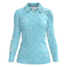 Load image into Gallery viewer, Blue Easter Eggs Womens Golf Polo Shirt Custom Easter Day Funny Golf Tops For Women Golf Gift LDT1337