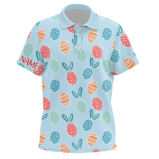 Colorful Easter Eggs Kids Golf Polo Shirts Custom Easter Funny Golf Tops For Kid Golf Gifts LDT1338