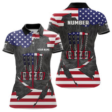 Load image into Gallery viewer, American Flag Disc Golf Basket Customized Patriotic Disc Golf Shirts For Women Retro Golf Top LDT0948