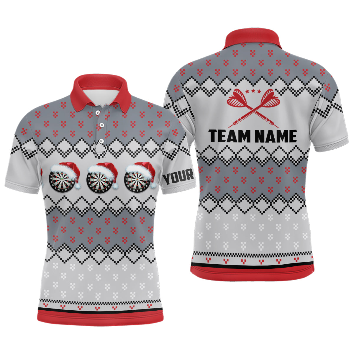 Personalized Darts Christmas Santa Mens Polo Shirt Custom Darts Shirt For Men Dart Jersey LDT0741