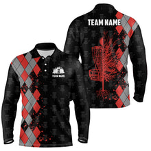 Load image into Gallery viewer, Personalized Argyle Pattern Disc Golf Mens Polo Shirt Custom Disc Golf Shirts For Men Golf Gifts LDT0748