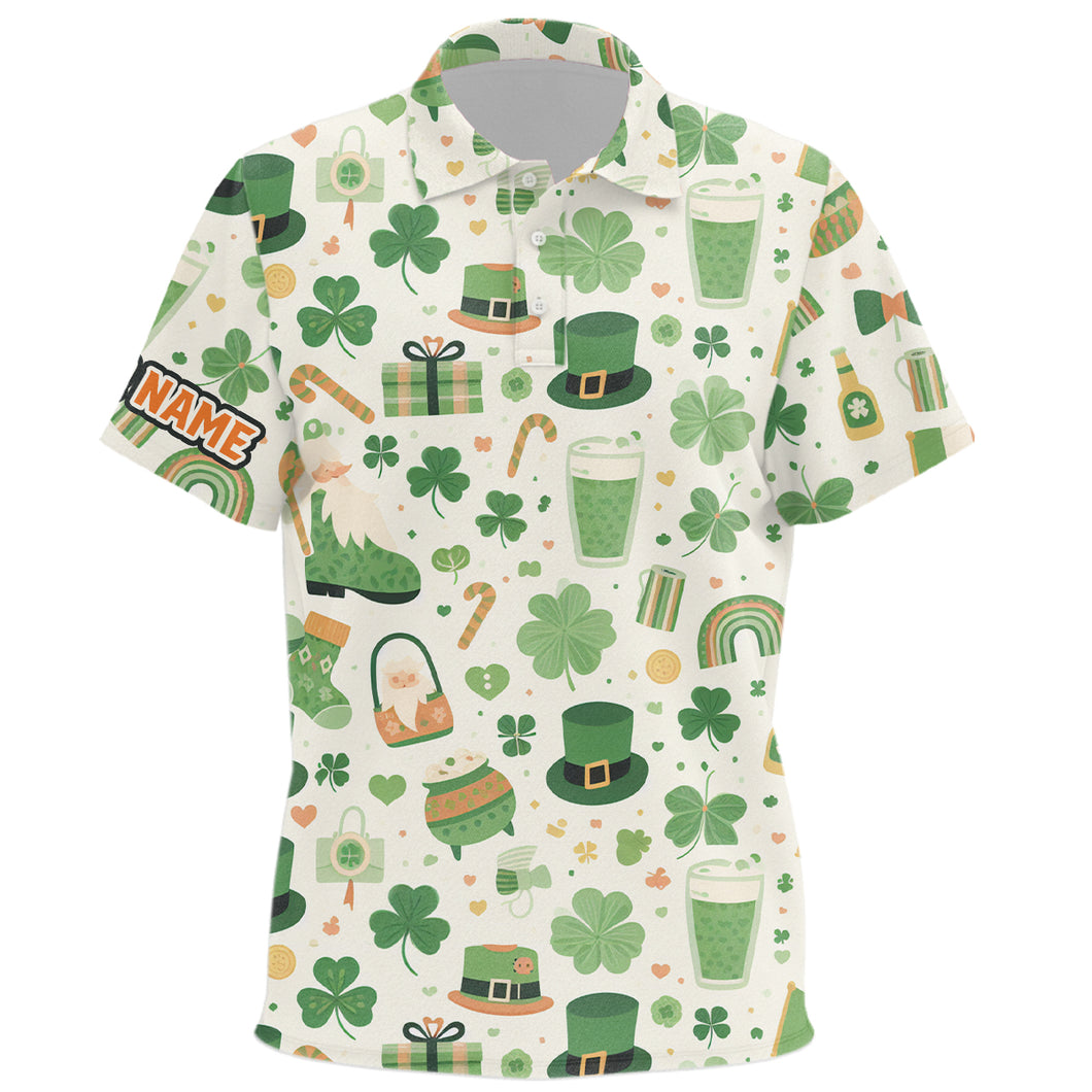 St Patrick Day Seamless Kids Golf Polo Shirts Custom Green Golf Shirts For Kid Golf Gifts LDT1313
