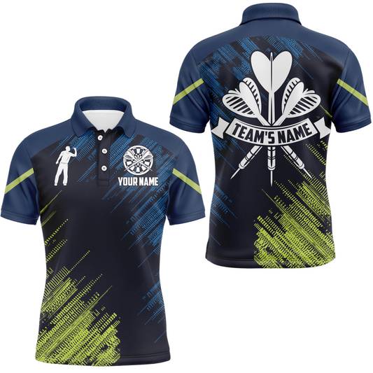 Personalized Darts Sports Style Green Blue Polo Shirt Darts Shirt For Men Darts Jersey LDT0421