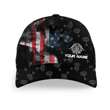 Load image into Gallery viewer, Personalized Vintage Smoke US Flag Archery Hats Cap For Players, Adjustable 3D Target Archery Hats VHM0804