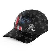 Load image into Gallery viewer, Personalized Vintage Smoke US Flag Archery Hats Cap For Players, Adjustable 3D Target Archery Hats VHM0804