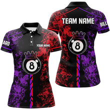 Load image into Gallery viewer, Personalized Color Smoke 8 Ball Billiards Shirts For Women Custom 8 Ball Pool Team Shirts VHM1180