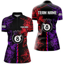 Load image into Gallery viewer, Personalized Color Smoke 8 Ball Billiards Shirts For Women Custom 8 Ball Pool Team Shirts VHM1180