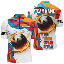 Load image into Gallery viewer, Personalized Aim Shoot Swear Repeat Billiard Shirts For Men Custom Colorful 8 Ball Pool Shirts VHM1183