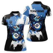 Load image into Gallery viewer, Personalized Black Blue Eagle 8 Ball Billiard 3D Shirts For Women Custom 8 Ball Pool Team Jersey VHM1178