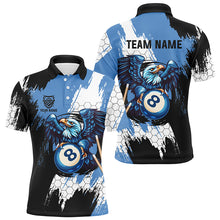 Load image into Gallery viewer, Personalized Black Blue Eagle 8 Ball Billiard 3D Shirts For Men Custom 8 Ball Pool Team Jersey VHM1178