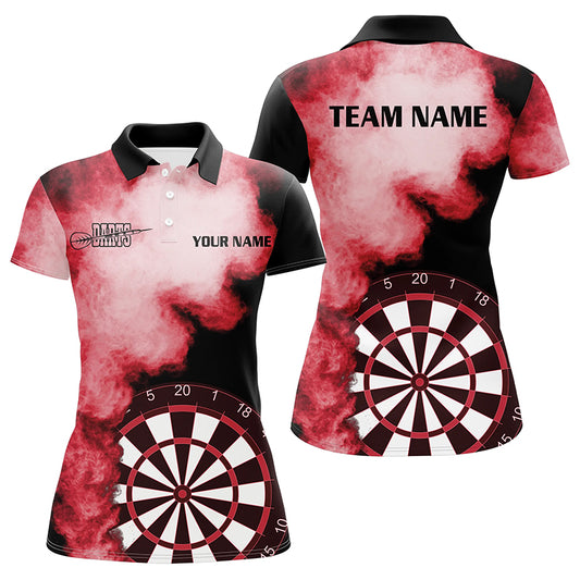 Personalized Flame Red Womens Darts Polo Shirts Custom Dart Jerseys For Women Dart Team Shirts VHM1117