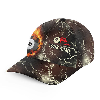 Fire Flame Lightning Custom Billiard Hats Cap, Custom 8 Ball Pool Billiards Hat, Billiard Gifts VHM0530