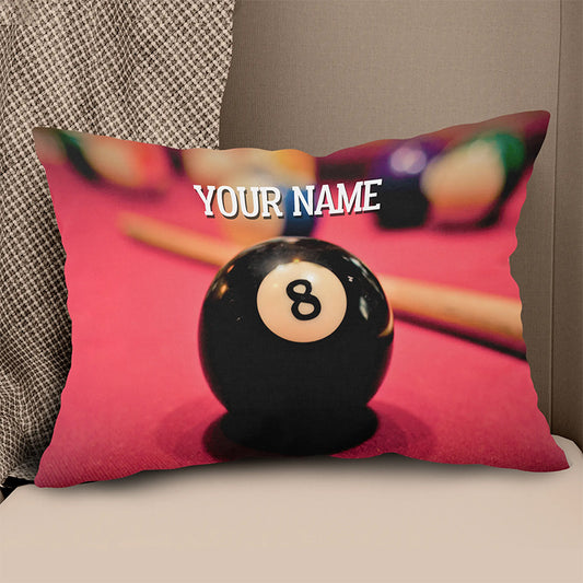 Personalized 8 Ball Billiards Pillow Custom Throw Pillow Billiards Gifts VHM0887