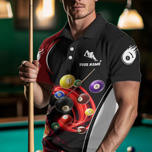 Load image into Gallery viewer, Personalized Billiard 3D Polo Shirts For Men, Ball 8 Flame Player Billiard Jerseys VHM0005