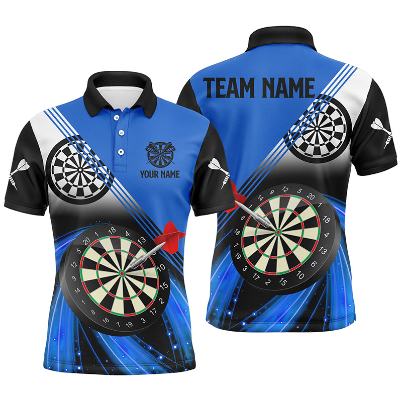 Personalized Blue Darts Polo Shirts For Men, Dart Team Jerseys Custom Mens Dart Apparel Design VHM1086