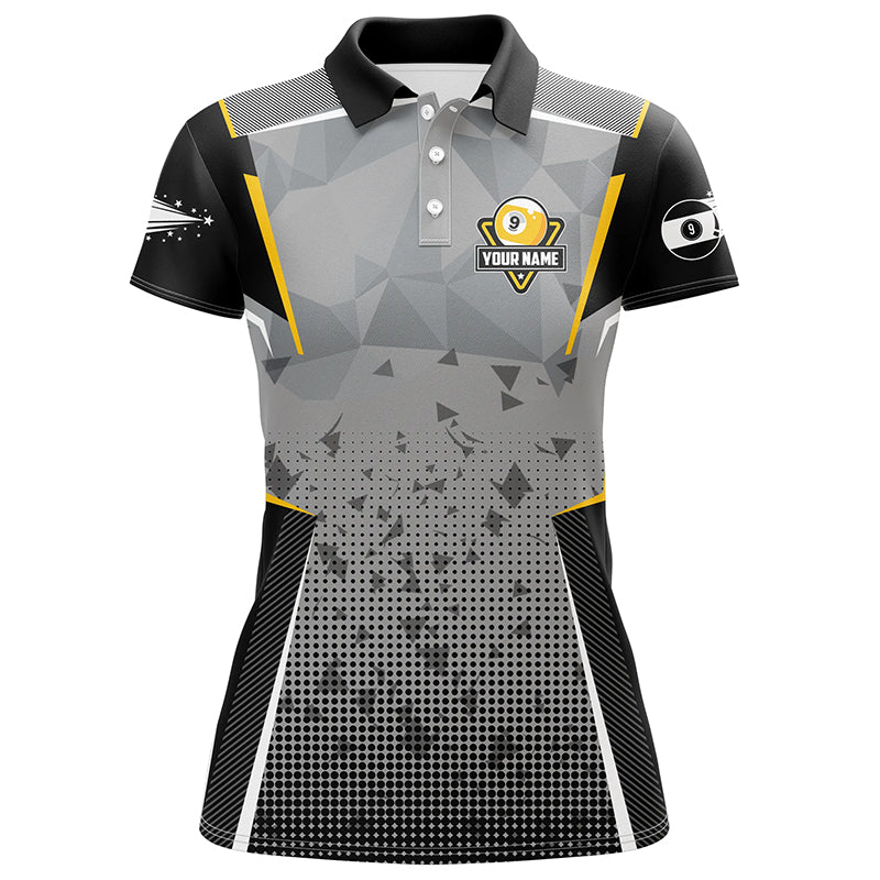 Personalized 9 Ball Pool Billiard Polo Shirts For Women, Custom Billiard 9 Ball Pool Team Shirts VHM0769
