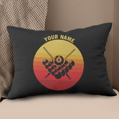Personalized Vintage Sunset Billiard 8 Ball Pillow Custom Billiard Gifts VHM0825