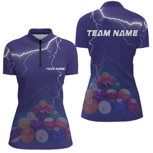 Load image into Gallery viewer, Personalized Thunder Purple Billiards Shirts For Women Billiards Team Shirts Custom Billiard Jerseys VHM1199