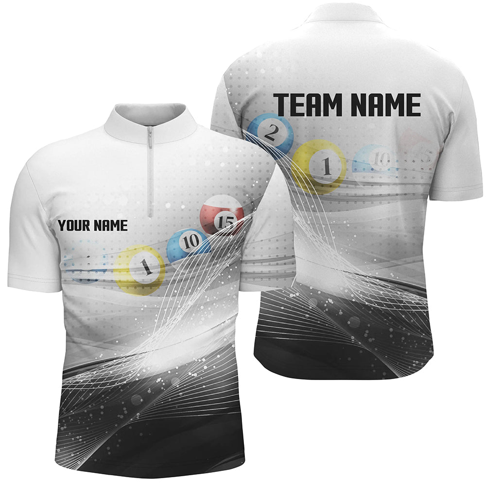 Personalized Black White Billiards Shirts For Men Billiards Team Shirts Custom Billiard Jerseys VHM1200