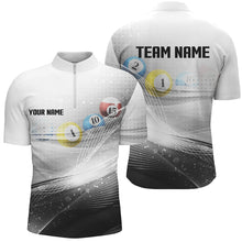 Load image into Gallery viewer, Personalized Black White Billiards Shirts For Men Billiards Team Shirts Custom Billiard Jerseys VHM1200