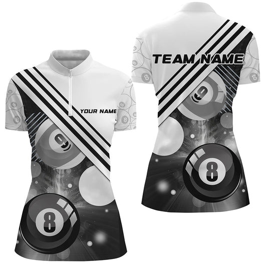 Personalized 8 Ball 9 Ball Pattern Billiards Shirts For Women Billiard Jerseys Billiards Team Shirts VHM1201