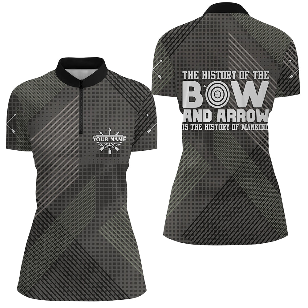 Personalized History Of Bow And Arrow Archery Quarter-Zip Shirts For Women, Arrows Archery Jerseys VHM0765