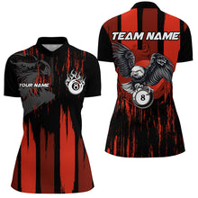 Load image into Gallery viewer, Personalized Eagle Billiards Shirts For Women Custom 8 Ball Pool Jerseys Mens Billiards Shirts VHM1182