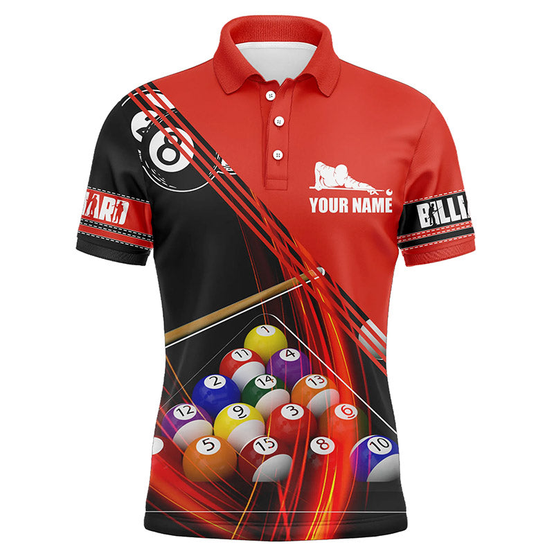 Personalized Billiard Balls 3D Polo Shirts For Men, Custom Player Billiards Pool Shirts VHM0079