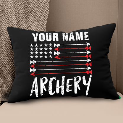 Personalized US Flag Arrow Archery Pillow Custom Gift For Archery Lovers VHM0867