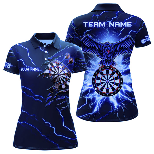 Personalized Thunder Blue Eagle Dart Polo Shirts Custom Dart Shirts For Women Dart Team Shirts VHM1142