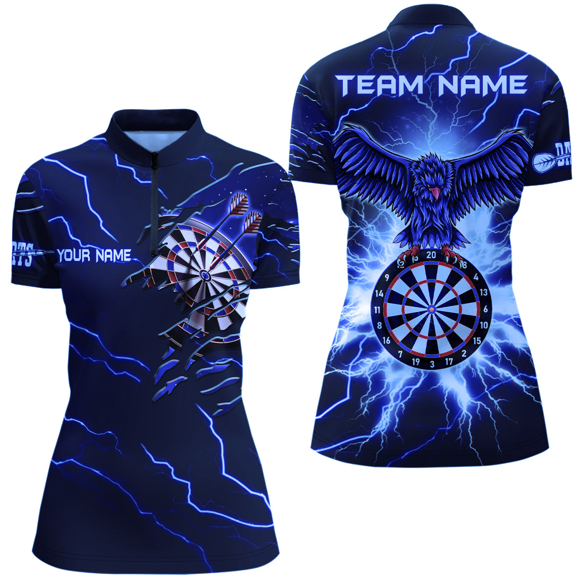 Personalized Thunder Blue Eagle Dart Quarter-Zip Shirts Custom Dart Shirts For Women Dart Team Shirts VHM1142