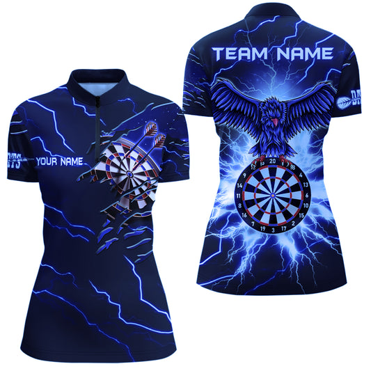 Personalized Thunder Blue Eagle Dart Quarter-Zip Shirts Custom Dart Shirts For Women Dart Team Shirts VHM1142
