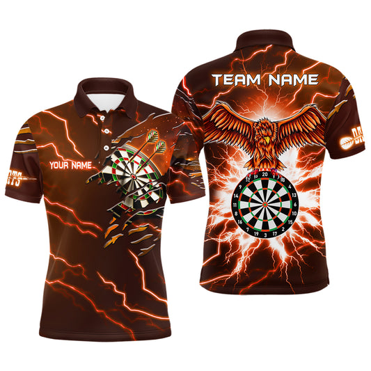 Personalized Thunder Orange Eagle Dart Polo Shirts Custom Dart Shirts For Men Dart Team Shirts VHM1145