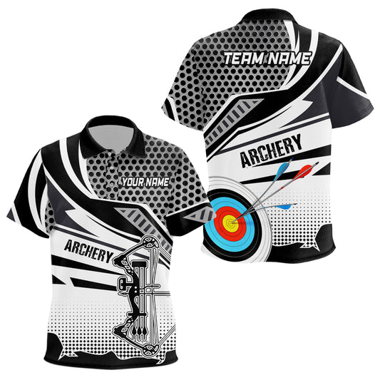 Personalized Modern Compound Bow And Arrow Archery Polo Shirts For Kids, 3D Target Archery Shirts VHM0668