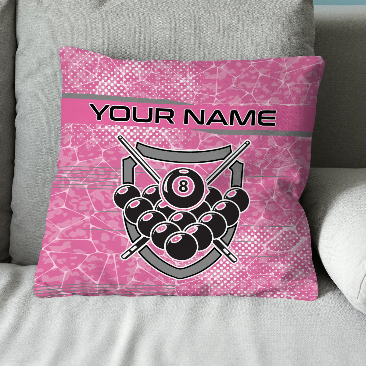 Personalized Pink Billiard 8 Ball Pillow Custom Pool Balls Pillow Gifts VHM0865