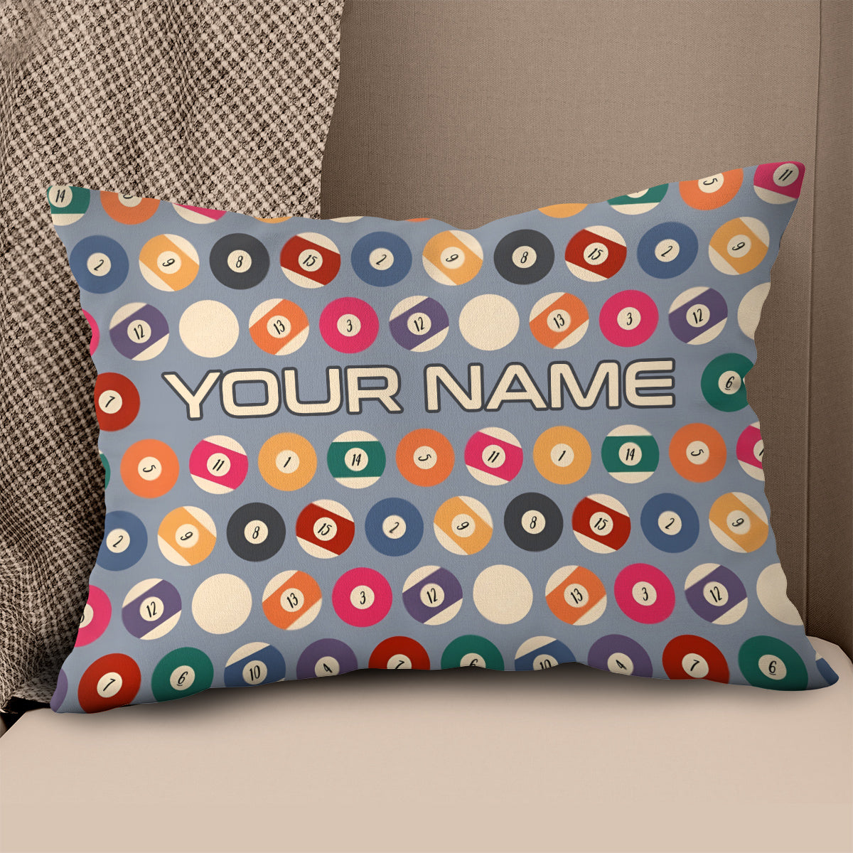 Personalized Billiard Balls Pillow Custom Throw Pillow Top Billiard Gift VHM0884