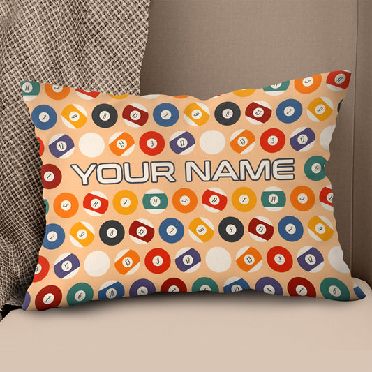 Personalized Billiard Balls Pillow Custom Throw Pillow Top Billiard Gift VHM0886
