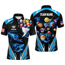 Load image into Gallery viewer, Personalized Thunder Blue Billiard Balls Shirt For Men Custom US Billiard Jerseys 8 Ball Pool Shirts VHM1194