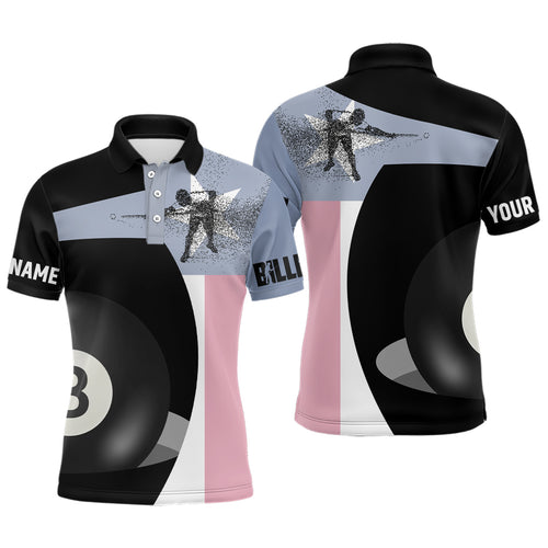 Personalized Texas Flag 8 Ball Pool Billiard Polo Shirts For Men, Custom Billiards Jerseys VHM0632