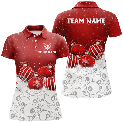 Cute Christmas Shirts Customized Billiard 8 Ball Pool Pattern Women Polo Shirts Best Christmas Gifts TDM0515
