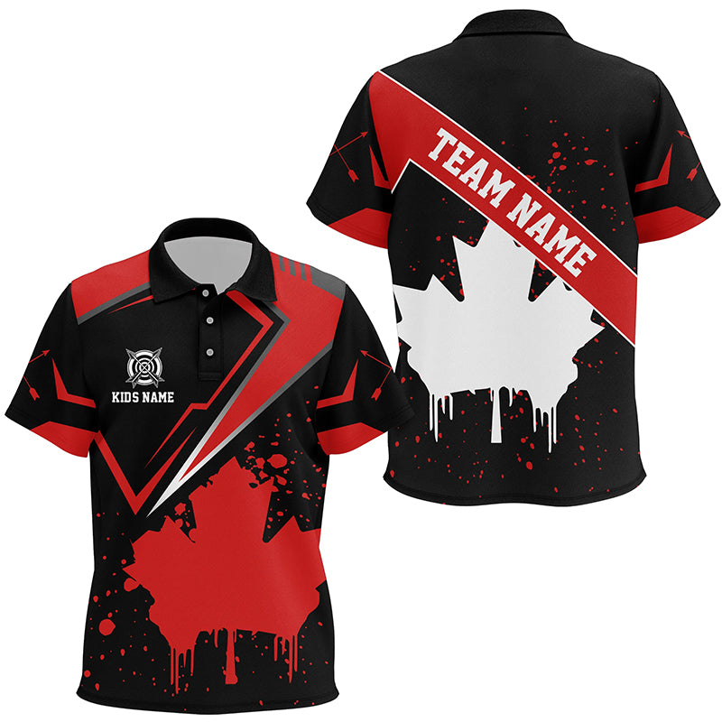 Personalized Archery Canada Leaf Vintage Style Kid Polo Shirts Custom Canada Archery Shirts  TDM0711