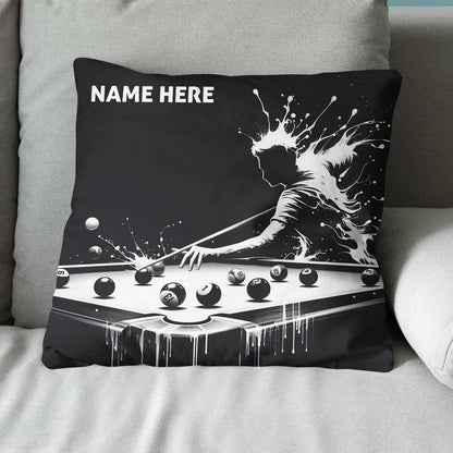 Funny Billiard Player Custom Black Pillows, Billiards Decorative Pillows TDM0833