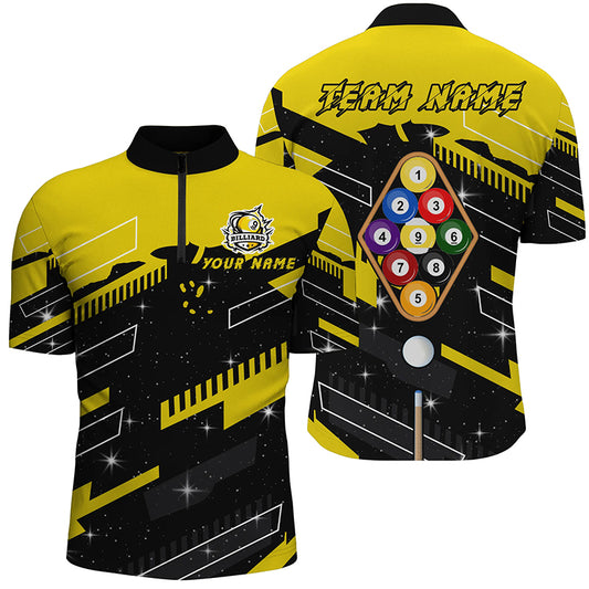 Personalized 9 Ball Pool Jerseys Billiard Men Quarter-Zip Shirts Custom 9 Ball Team Shirts TDM0467