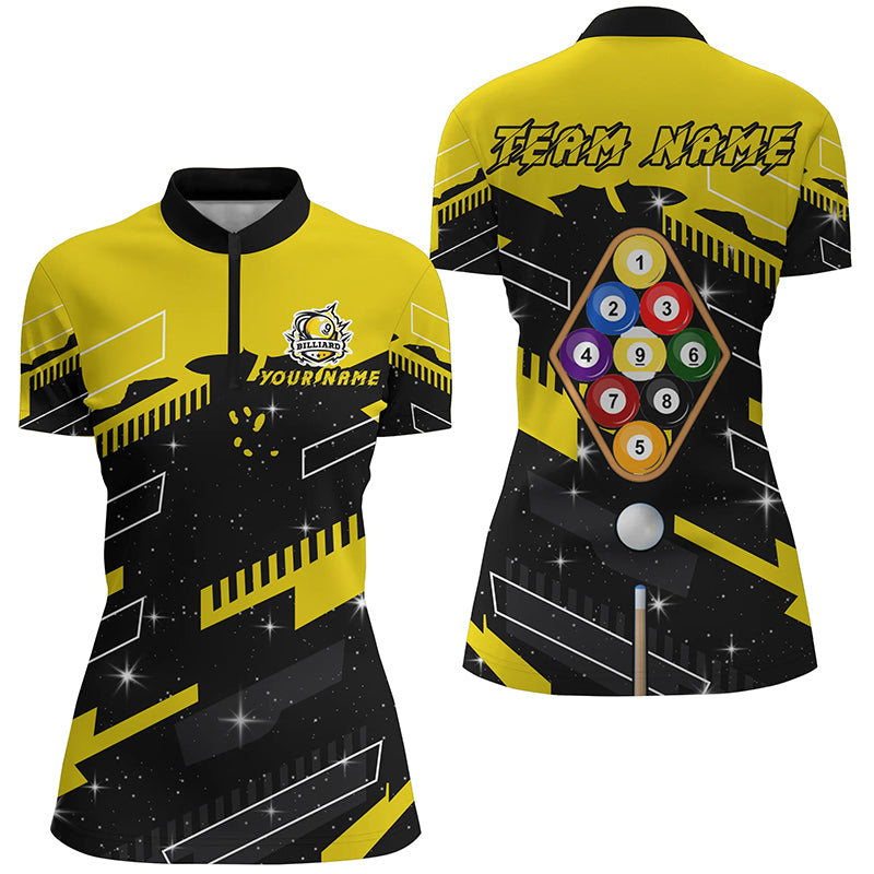 Personalized 9 Ball Pool Jerseys Billiard Women Quarter-Zip Shirts Custom 9 Ball Team Shirts TDM0467