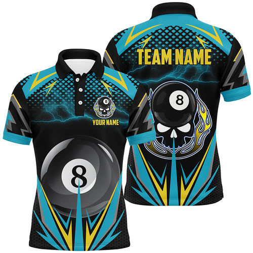 Personalized 8 Ball Billiard Jersey 3D Polo Shirts For Men Custom Team Name Billiard Jerseys TDM0482
