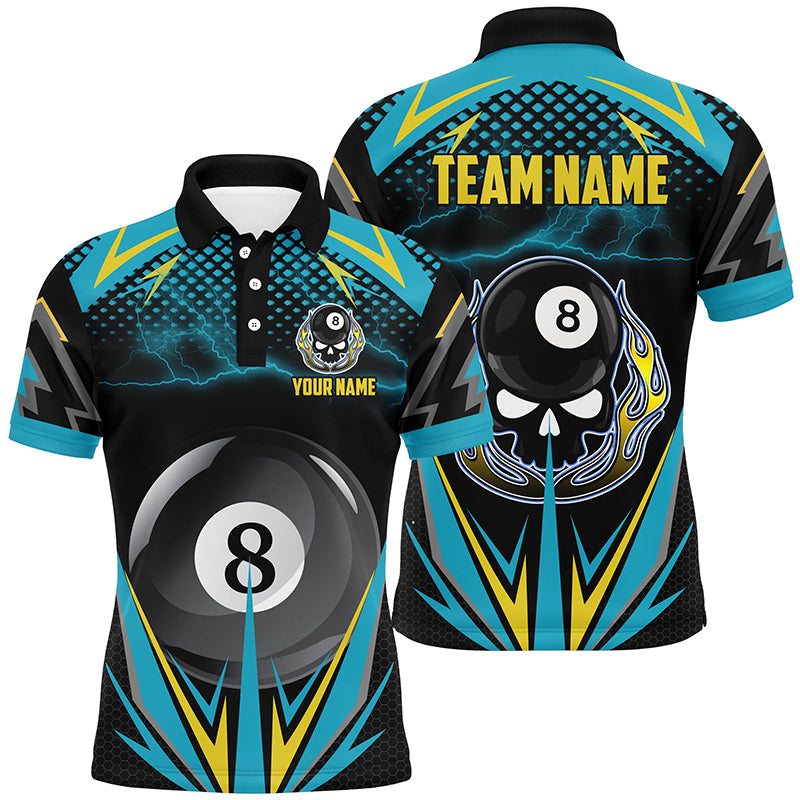 Personalized 8 Ball Billiard Jersey 3D Polo Shirts For Men Custom Team Name Billiard Jerseys TDM0482