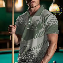 Load image into Gallery viewer, Military Green Camo Billiard Jersey For Men Custom 8 Ball Pool Shirt American Flag Billiard Shirts TDM3855