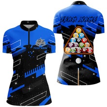 Load image into Gallery viewer, Personalized Blue 8 Ball Pool Jerseys Billiard Shirts For Women Custom 8 Ball Billiard Team Shirts TDM1962