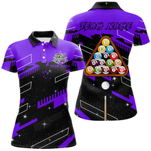 Load image into Gallery viewer, Personalized Purple 8 Ball Pool Jerseys Billiard Shirts For Women Custom 8 Ball Billiard Team Shirts TDM1963